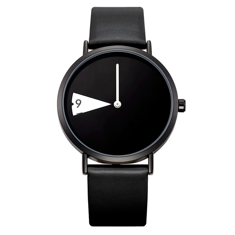 Creative Dial Mode Kvinnor Casual Funny Leather Band Quartz Watch
