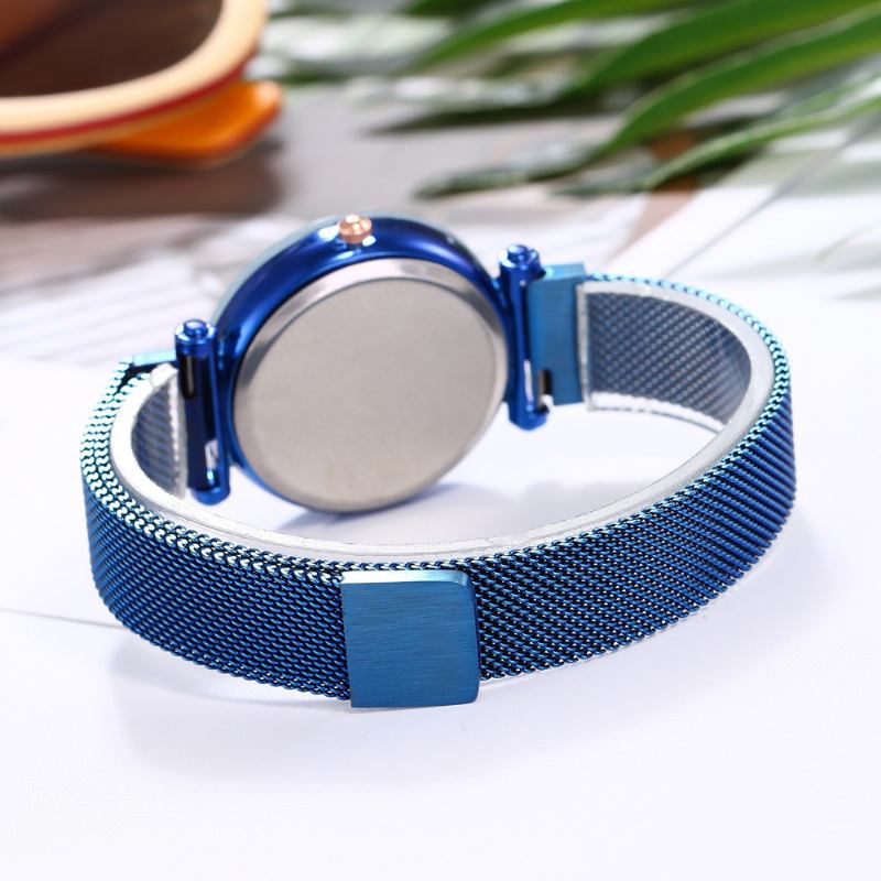 Damklänning Star Magnetic Band Mode Lyx Crystal Dial Dam Quartz Watch