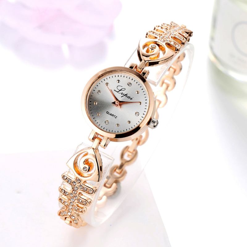Diamond Dial Dam Armband Watch Full Steel Small Dial Quartz Watches