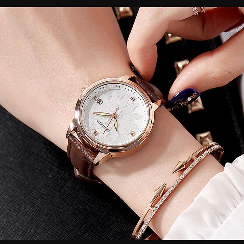 Elegant Design Damarmbandsur Date Display Quartz Watch