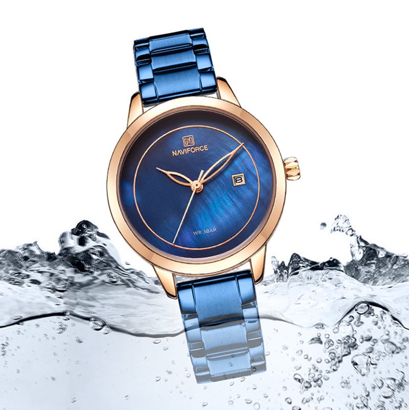 Elegant Design Damarmbandsur Vattentät Date Display Quartz Watch