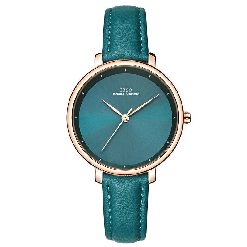 Enkel Design Damarmbandsur Business Style Läderband Quartz Watch