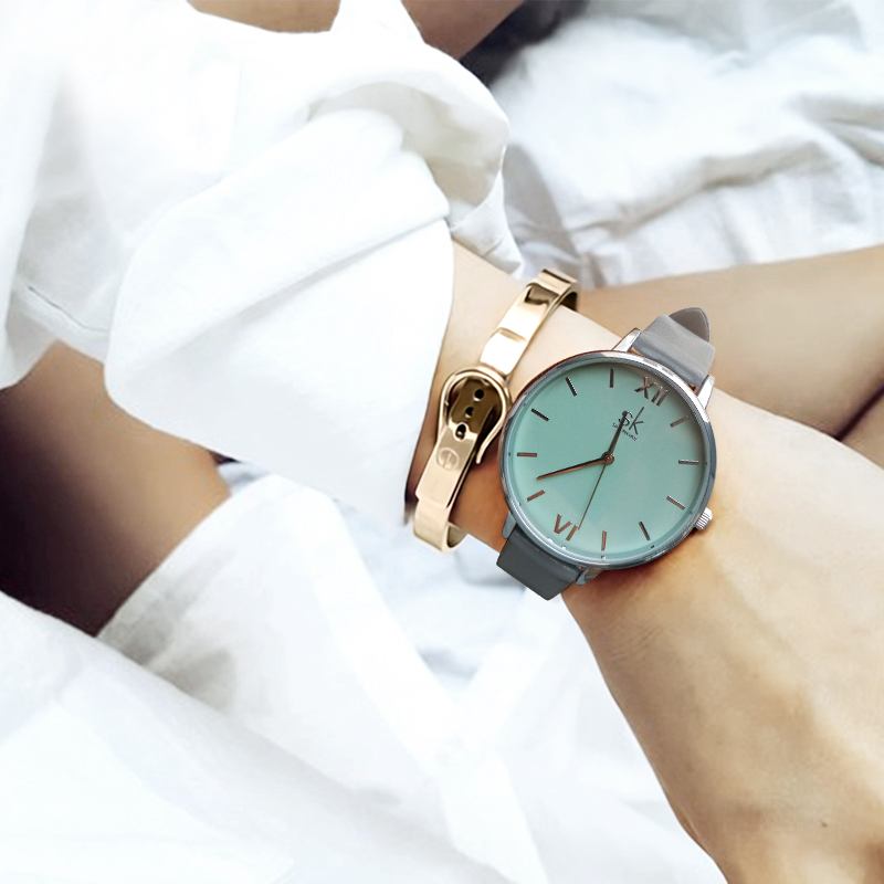 Enkel Design Damarmbandsur Casual Style Läderarmband Kvarts Klockor