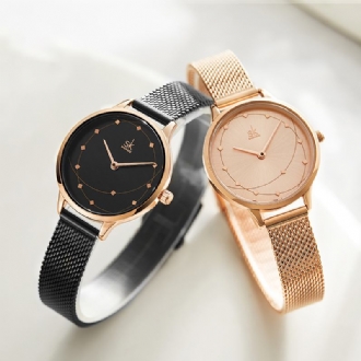 Kvinnor Metal Strap Luxury Style Vattentät Dam Klänning Kvinnor Quartz Watch