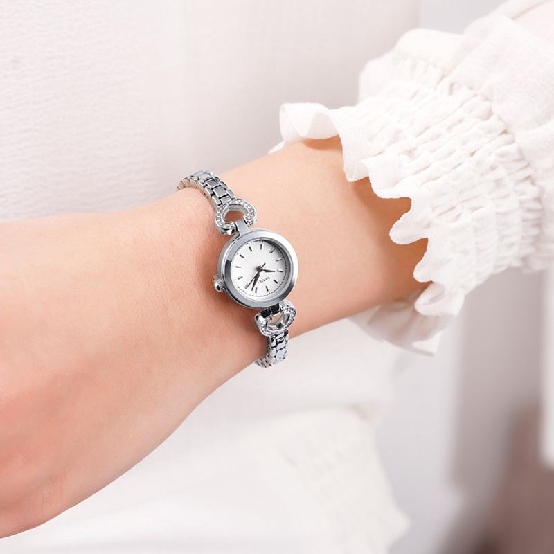 Lyx Kristall Rostfritt Stål Elegant Mode Dam Armbandsur Quartz Watch