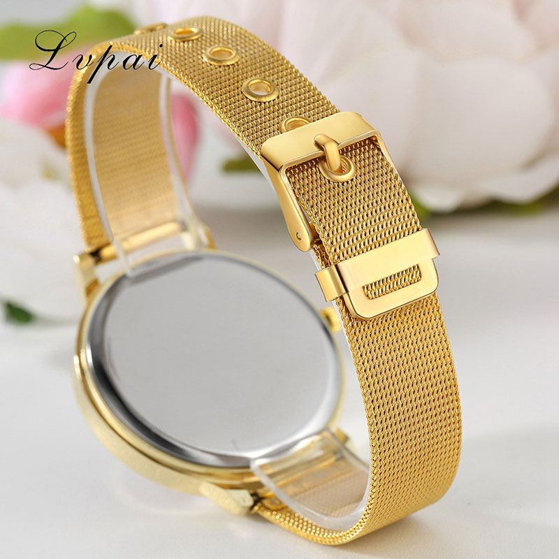 Mesh Stålband Casual Style Damarmbandsur Blommor Elegant Design Quartz Watch