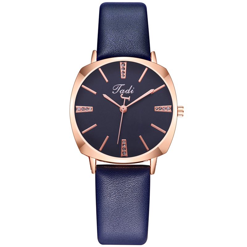 Mode Nr Nummer Rund Urtavla Pu Läderband Dam Quartz Watch