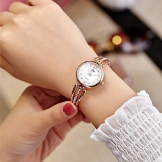 Mode Rund Urtavla Rhinestones Lady Armband Armband Kvinnor Klänning Quartz Watch