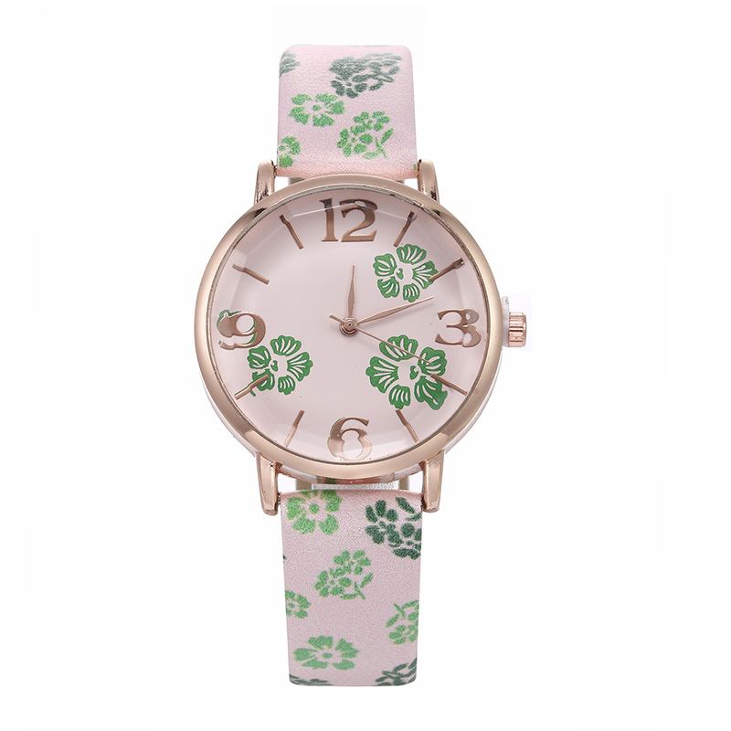 Retro Stil Blomtryckt Kvinnor Armbandsur Kinesisk Stil Kvarts Klockor