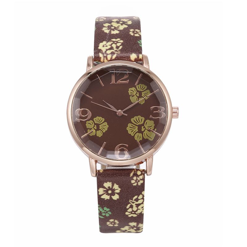Retro Stil Blomtryckt Kvinnor Armbandsur Kinesisk Stil Kvarts Klockor