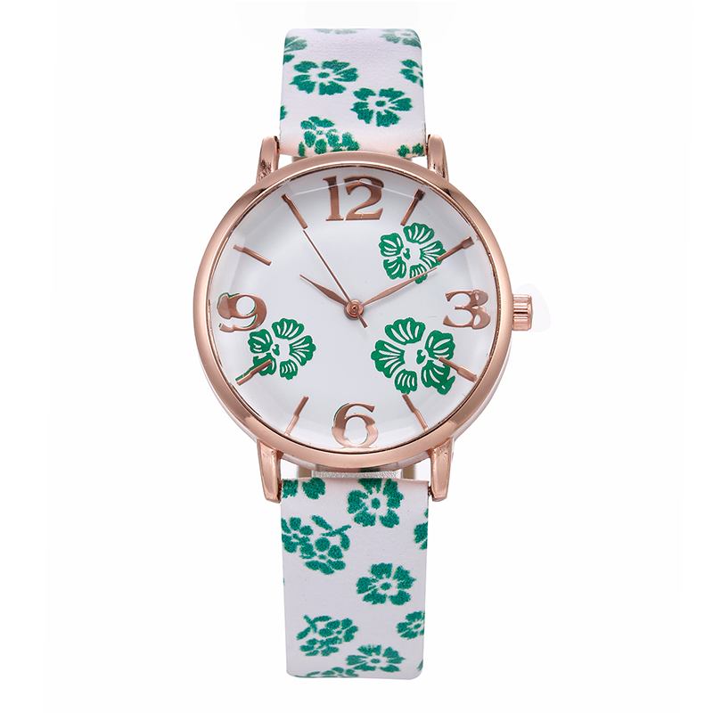 Retro Stil Blomtryckt Kvinnor Armbandsur Kinesisk Stil Kvarts Klockor