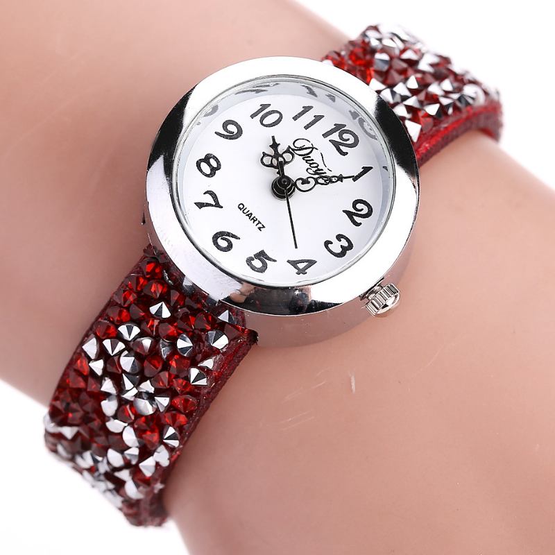 Retro Stil Dam Armband Watch Present Läderrem Quartz Watches