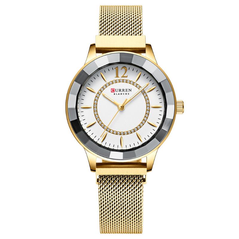 Rhinestone Självlysande Display Kvinnor Quartz Watch