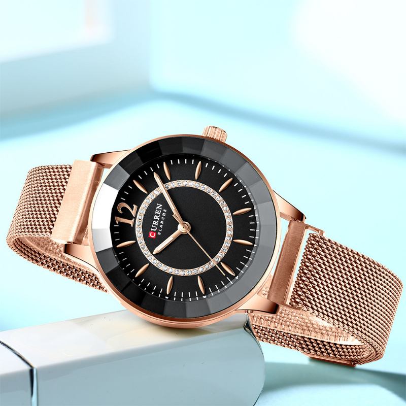 Rhinestone Självlysande Display Kvinnor Quartz Watch