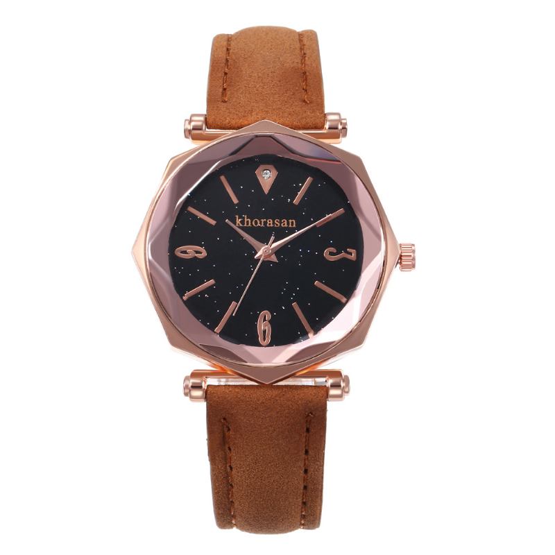 Shining Dial Display Blommor Damklocka Elegant Design Quartz Watches