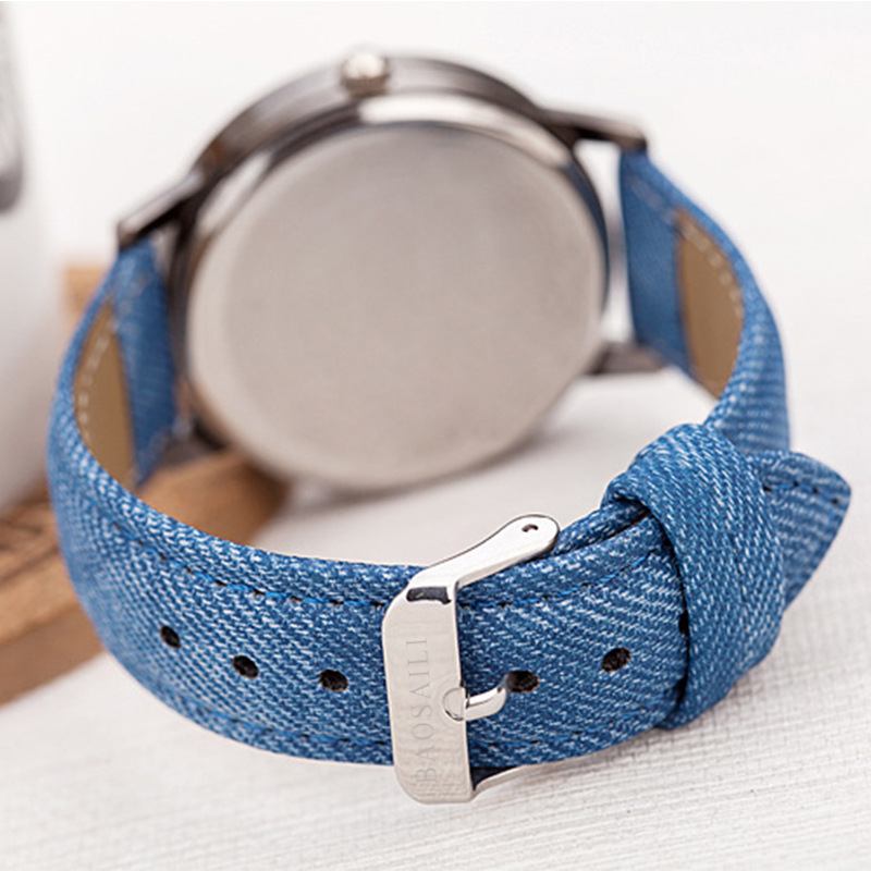 Temperament Tecknad Katt Blank Urtavla All-match Denim Armband Dam Quartz Watch Armbandsur