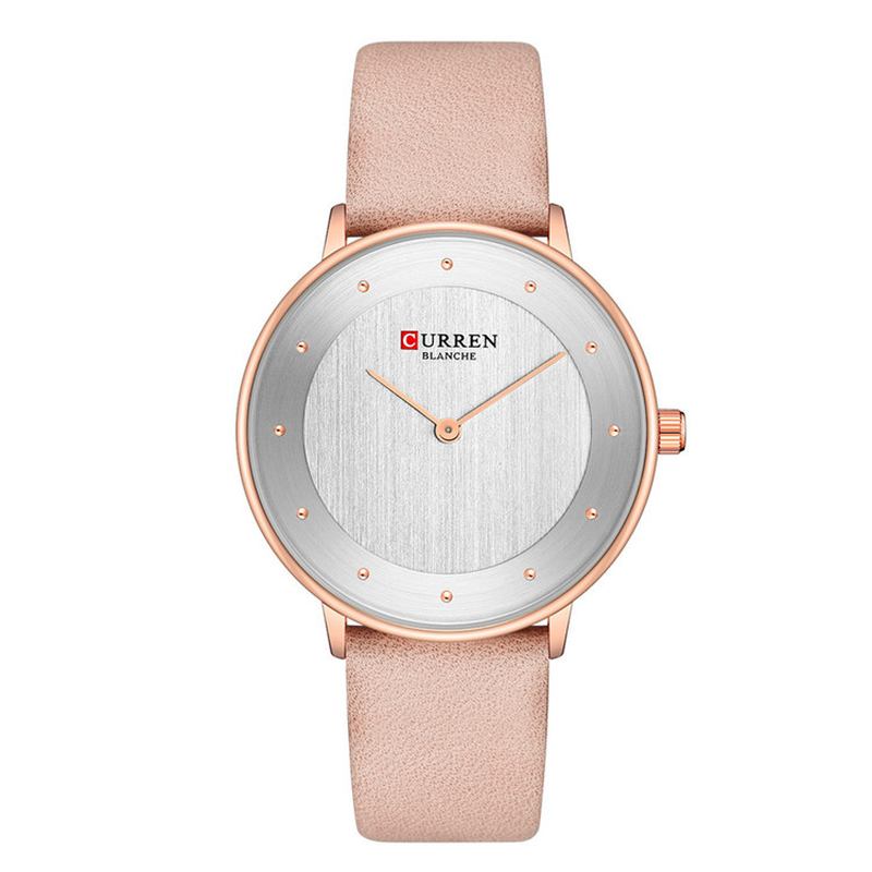 Ultratunn Urtavla Casual Style Quartz Watch Läderband Business Dam Watch