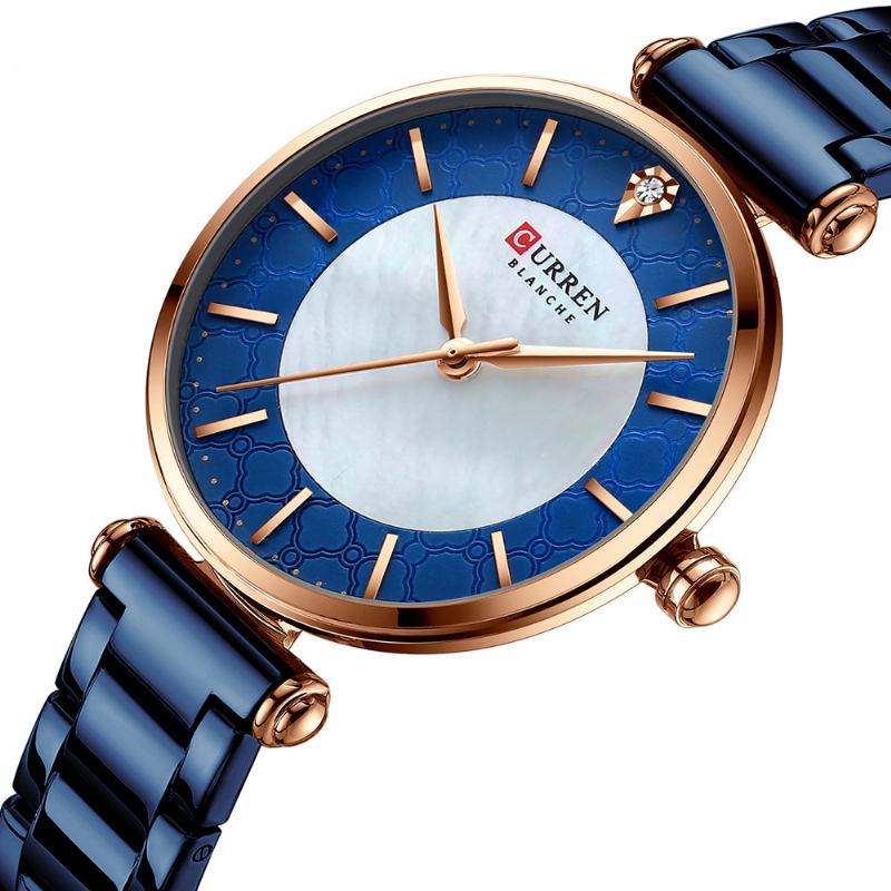 Vattentät Casual Stil Dam Armbandsur Rostfritt Stål Band Kvarts Klockor