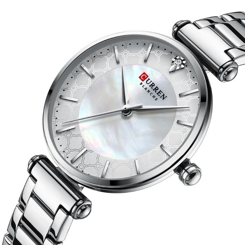 Vattentät Casual Stil Dam Armbandsur Rostfritt Stål Band Kvarts Klockor