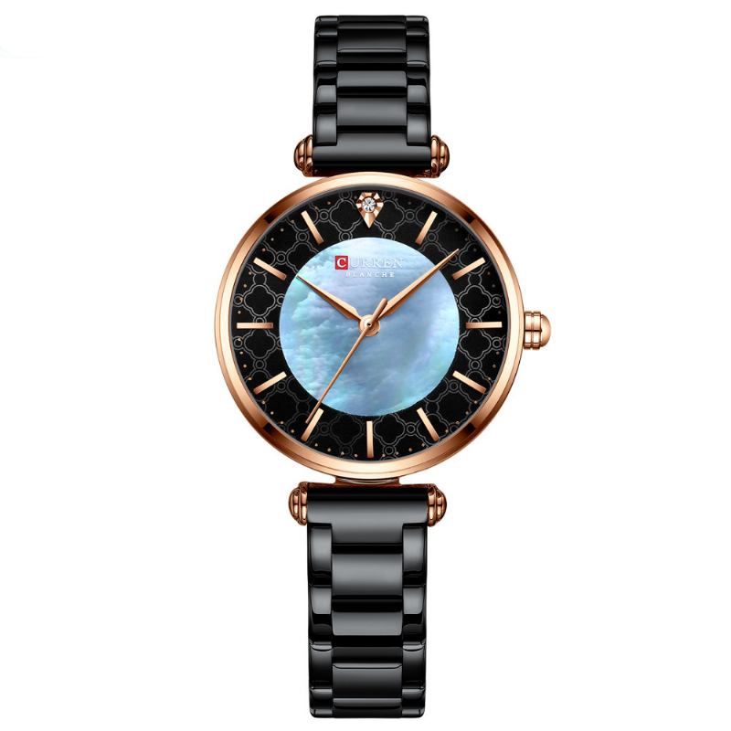 Vattentät Casual Stil Dam Armbandsur Rostfritt Stål Band Kvarts Klockor