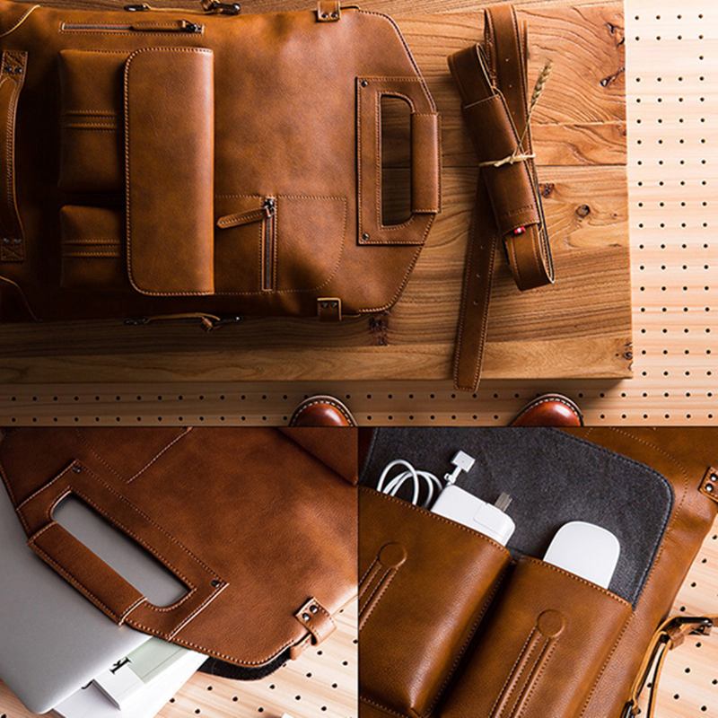 Handväska För Män Casual Multifunktionsryggsäck Solid Crossbody-väska
