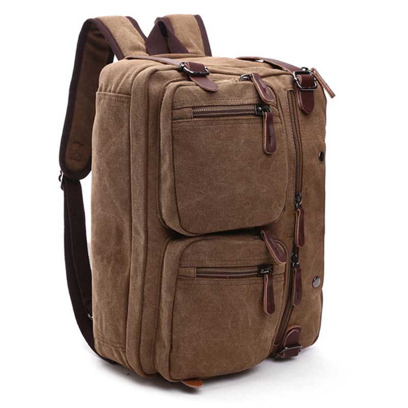 Herr 3-konvertibel Handväska Vintage Crossbody Axelväska Reseryggsäck