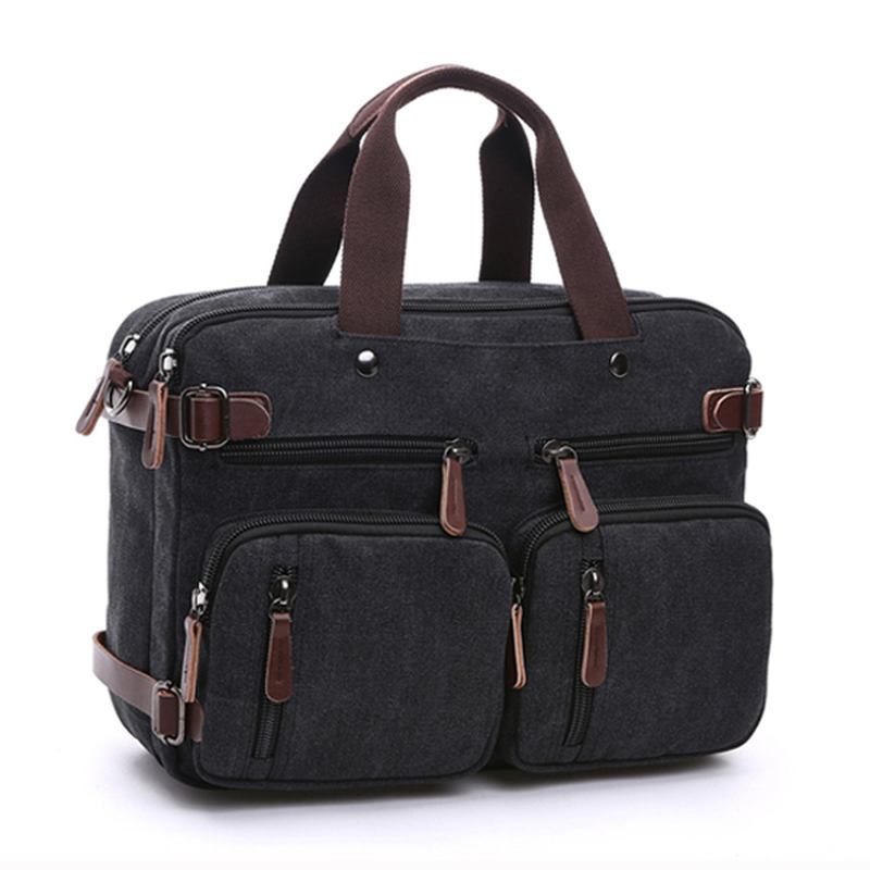 Herr 3-konvertibel Handväska Vintage Crossbody Axelväska Reseryggsäck