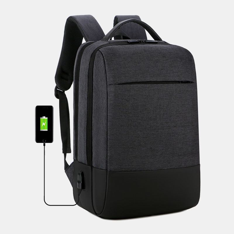 Herr Oxford 15.6 Tums Bärbar Dator Usb Laddning Stöldskydd Business Laptop Väska Ryggsäck