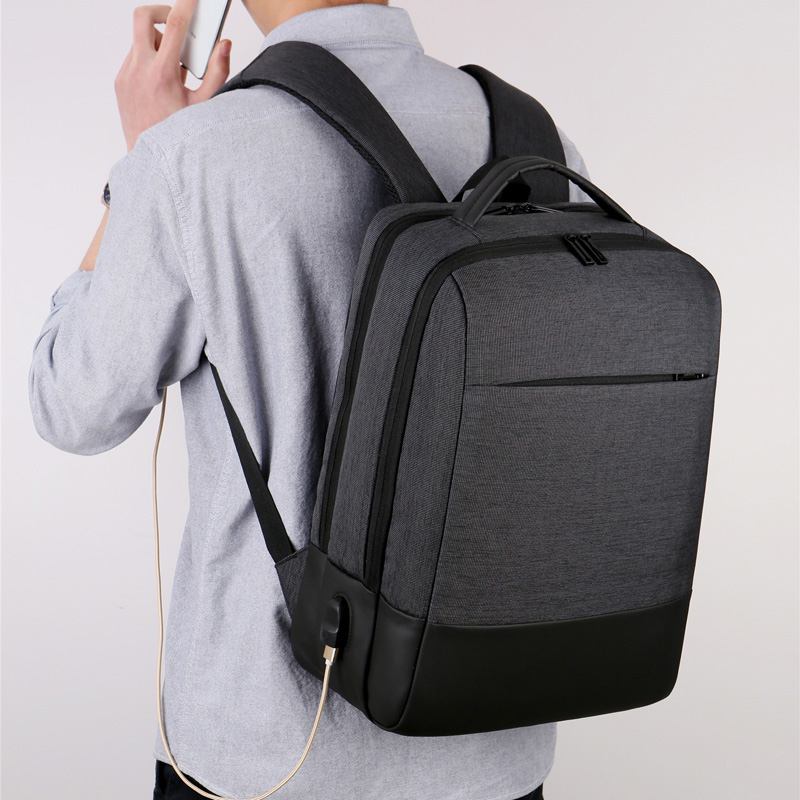 Herr Oxford 15.6 Tums Bärbar Dator Usb Laddning Stöldskydd Business Laptop Väska Ryggsäck