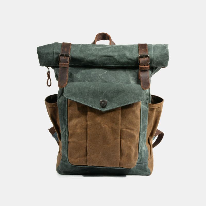 Herr Vintage Canvas Resväska Vattentät Ryggsäck Sport Klätterväska