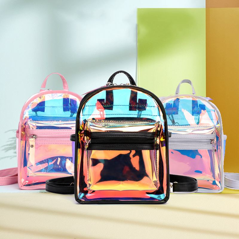 Kvinnor 2st Transparent Jelly Multi-carry Mini Ryggsäck Crossbody Bag Handväska