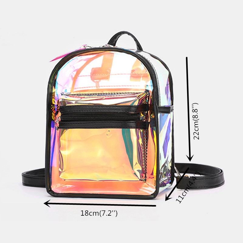 Kvinnor 2st Transparent Jelly Multi-carry Mini Ryggsäck Crossbody Bag Handväska