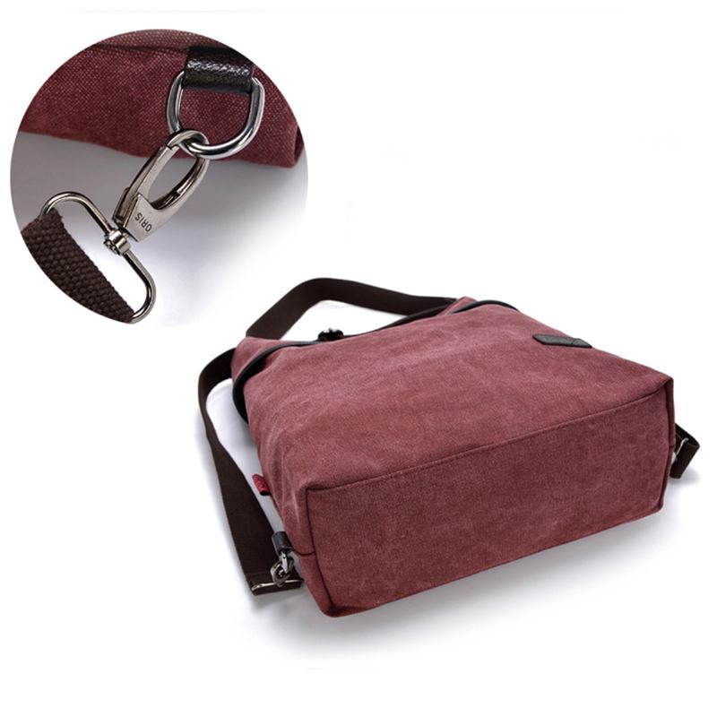 Kvinnor Canvas Casual Multifunktionell Mikrofiber Läder Handväska Med Stor Kapacitet Axelväskor Ryggsäck