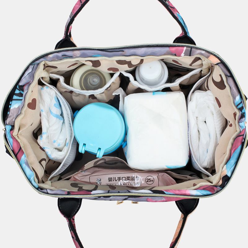 Kvinnor Canvas Casual Mummy And Kids Patchwork Ryggsäck