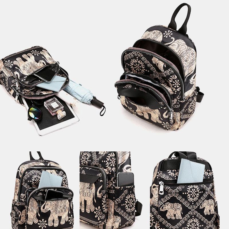 Kvinnor Casual Ryggsäck Reseväska Animal Blommor Med Tryck Bag