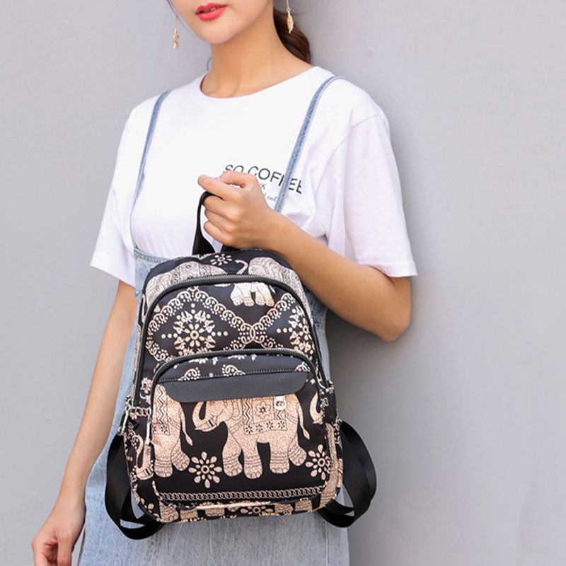 Kvinnor Casual Ryggsäck Reseväska Animal Blommor Med Tryck Bag