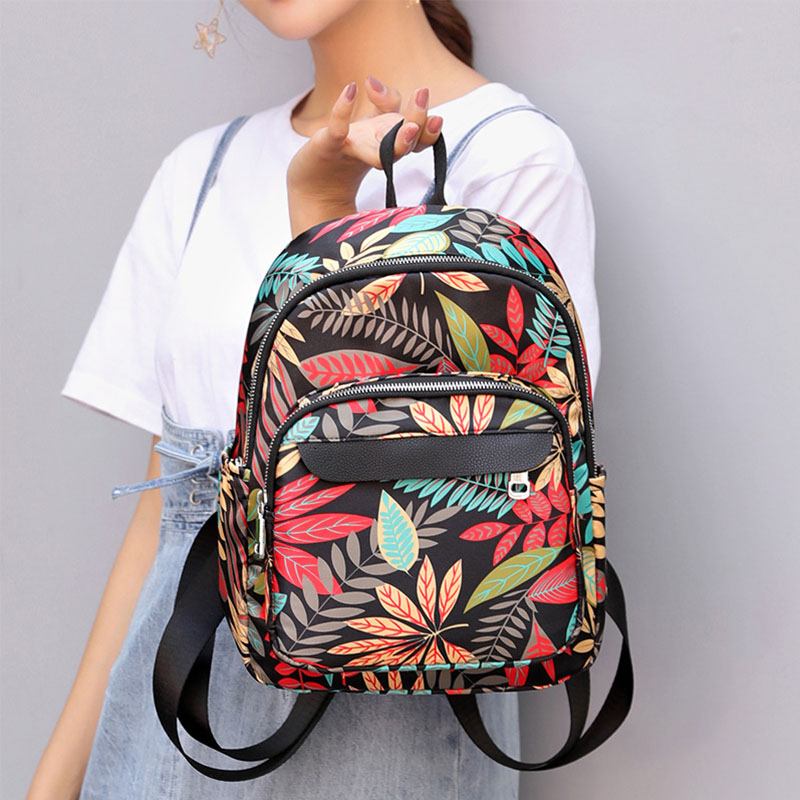 Kvinnor Casual Ryggsäck Reseväska Animal Blommor Med Tryck Bag