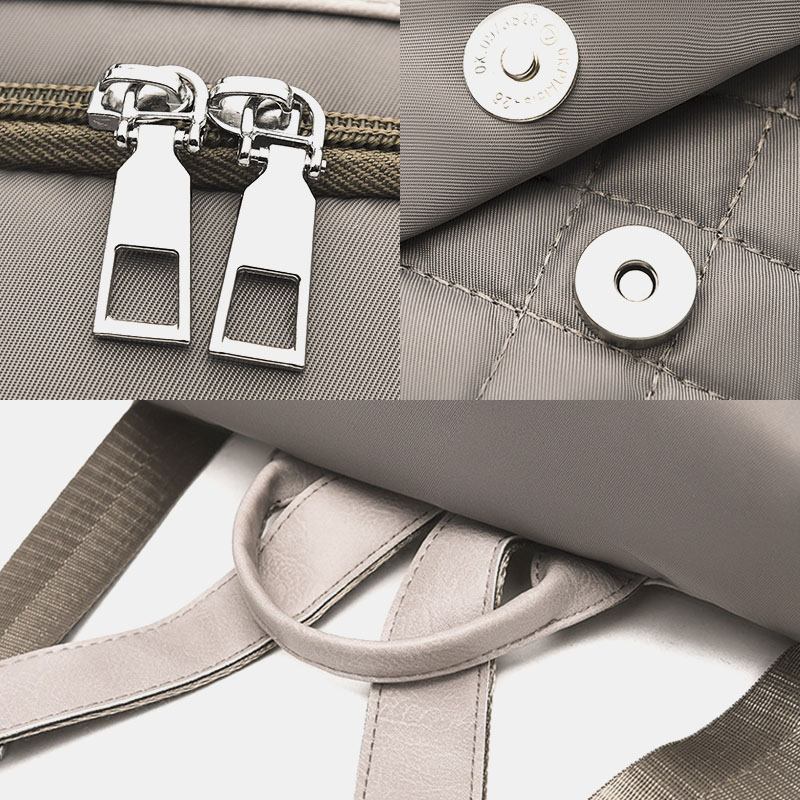 Kvinnor Multi-carry Oxford Diamond Pattern Stöldskydd Vattentät Tofs Casual Ryggsäck