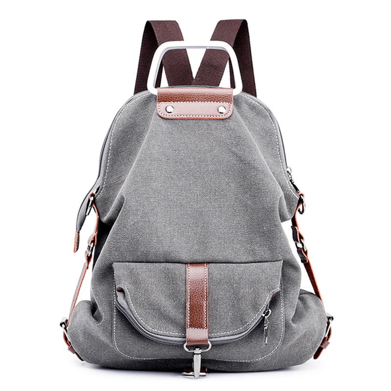 Kvinnor Multifunktionell Casual Messenger Bag Canvas Ryggsäck