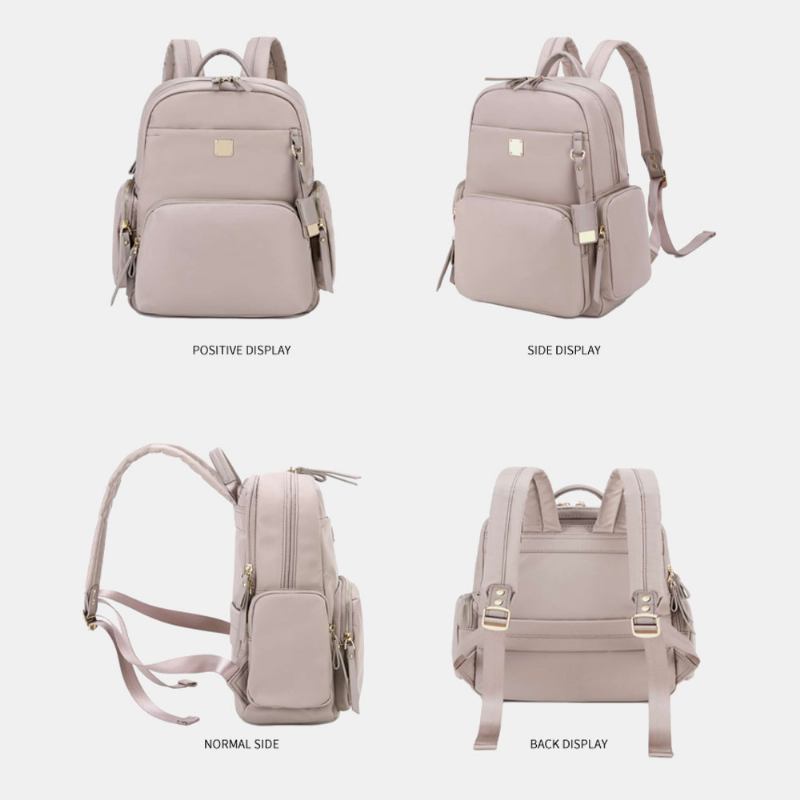 Kvinnor Oxford Stor Kapacitet Multi-pocket Ryggsäck Casual 13.3/14 Tums Bärbar Datorväska