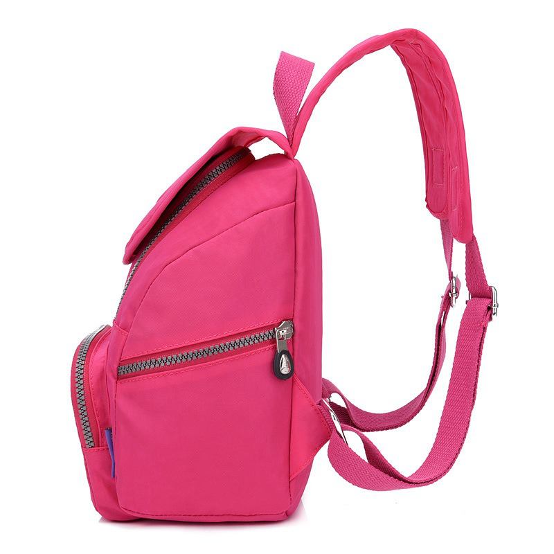 Kvinnor Solid Nylon Flap Ryggsäck Vattentät Casual Satchel