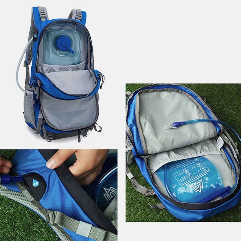 Män 40l Andas Vattenväska Med Flera Fickor Lagerdesign Ryggsäck Utomhus Resevandring Campingväska Med Regnskydd