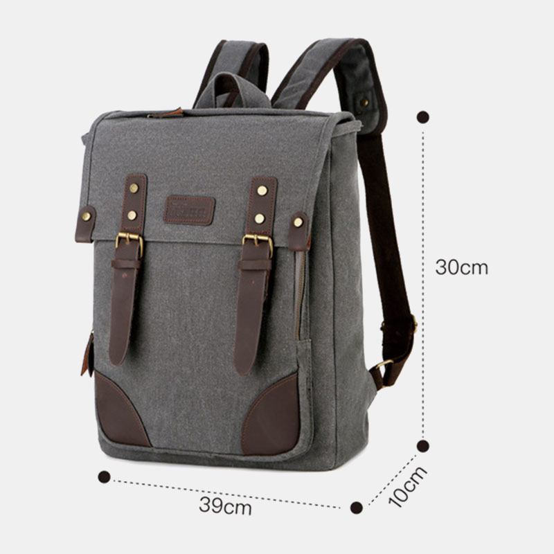 Män Canvas Outdoor Travel Stor Kapacitet 14 Tums Laptopväska Skolväska Travel Bacpack