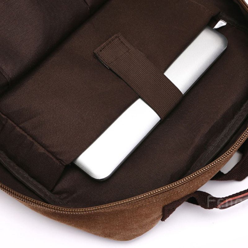 Män Canvas Stor Kapacitet Multi-pocket Anti-stöld Casual Resväska Datorväska Ryggsäckar