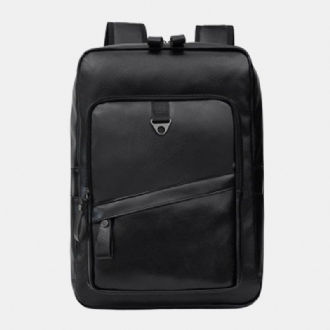Män Konstläder Stor Kapacitet Business Casual 14 Tums Bärbar Datorväska Ryggsäck