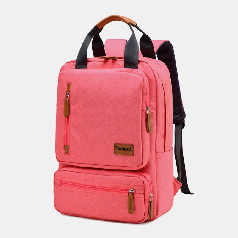 Män Kvinnor Mode Stor Kapacitet Multi-pocket Ren Färg Ryggsäck