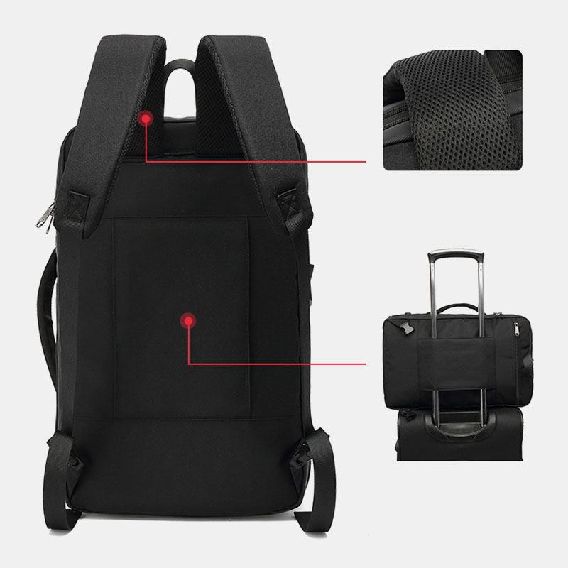 Män Oxford Usb-laddningsport Flera Fack Ryggsäck Casual Vattentät 15.6 Tums Bärbar Datorväska Crossbody Axelväskor