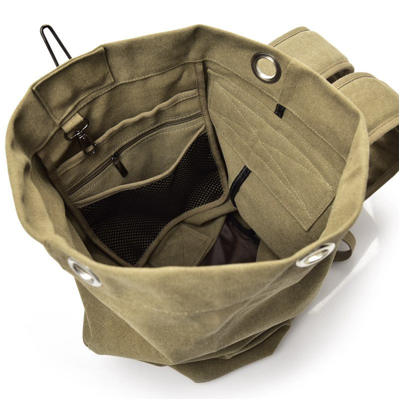 Män Stor Kapacitet Canvas Reseryggsäck Outdoor Reseväska