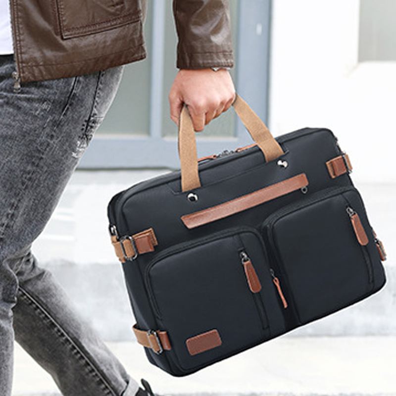 Män Stor Kapacitet Multifunktionell Vattentät Ryggsäck Handväska Business Bag