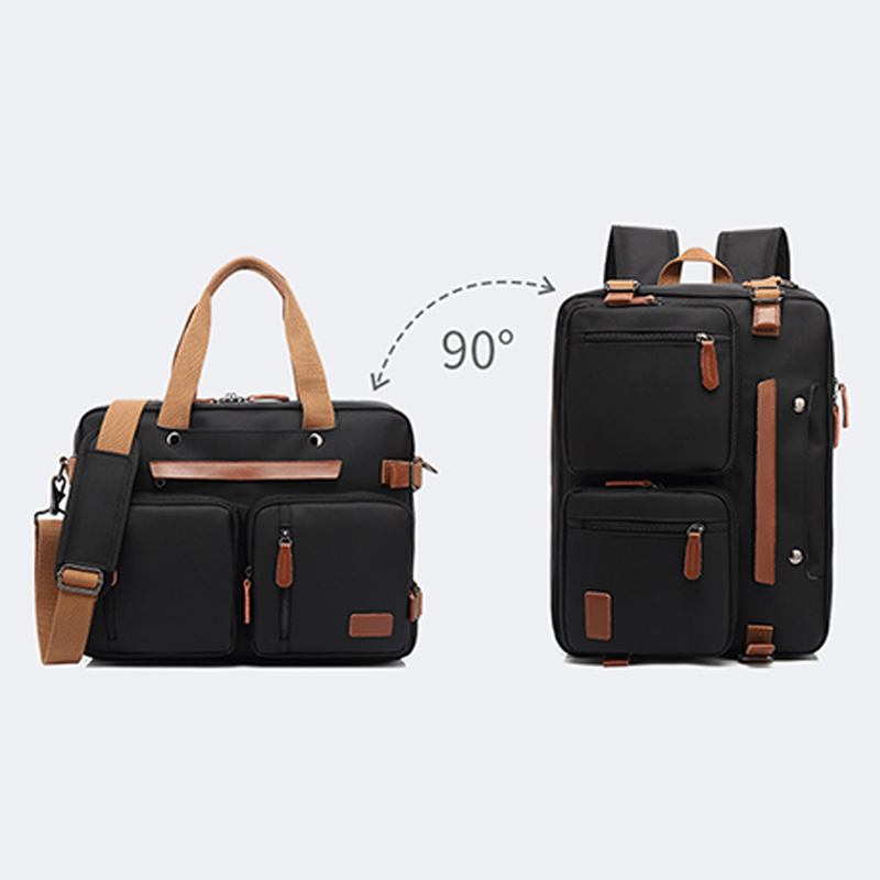 Män Stor Kapacitet Multifunktionell Vattentät Ryggsäck Handväska Business Bag
